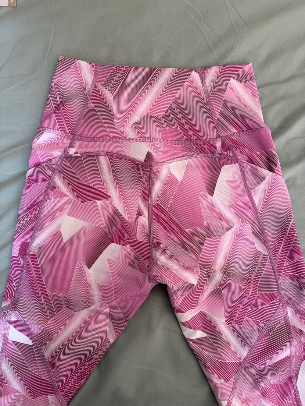 Fabletics Pink Wave-Print High-Waist Leggings xs P12